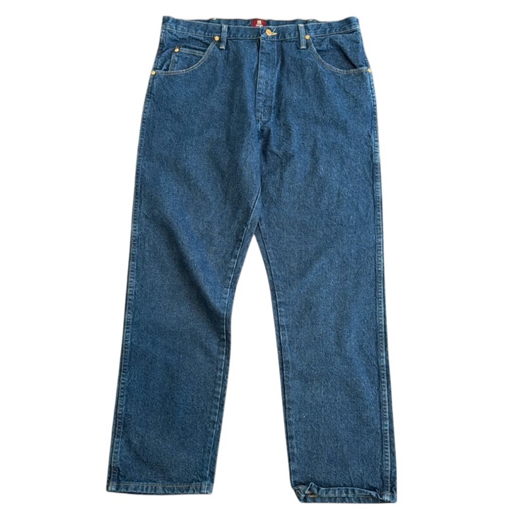 MENS WRANGLER JEANS 3A RELAXED FIT DARK WASH 38 x 32
